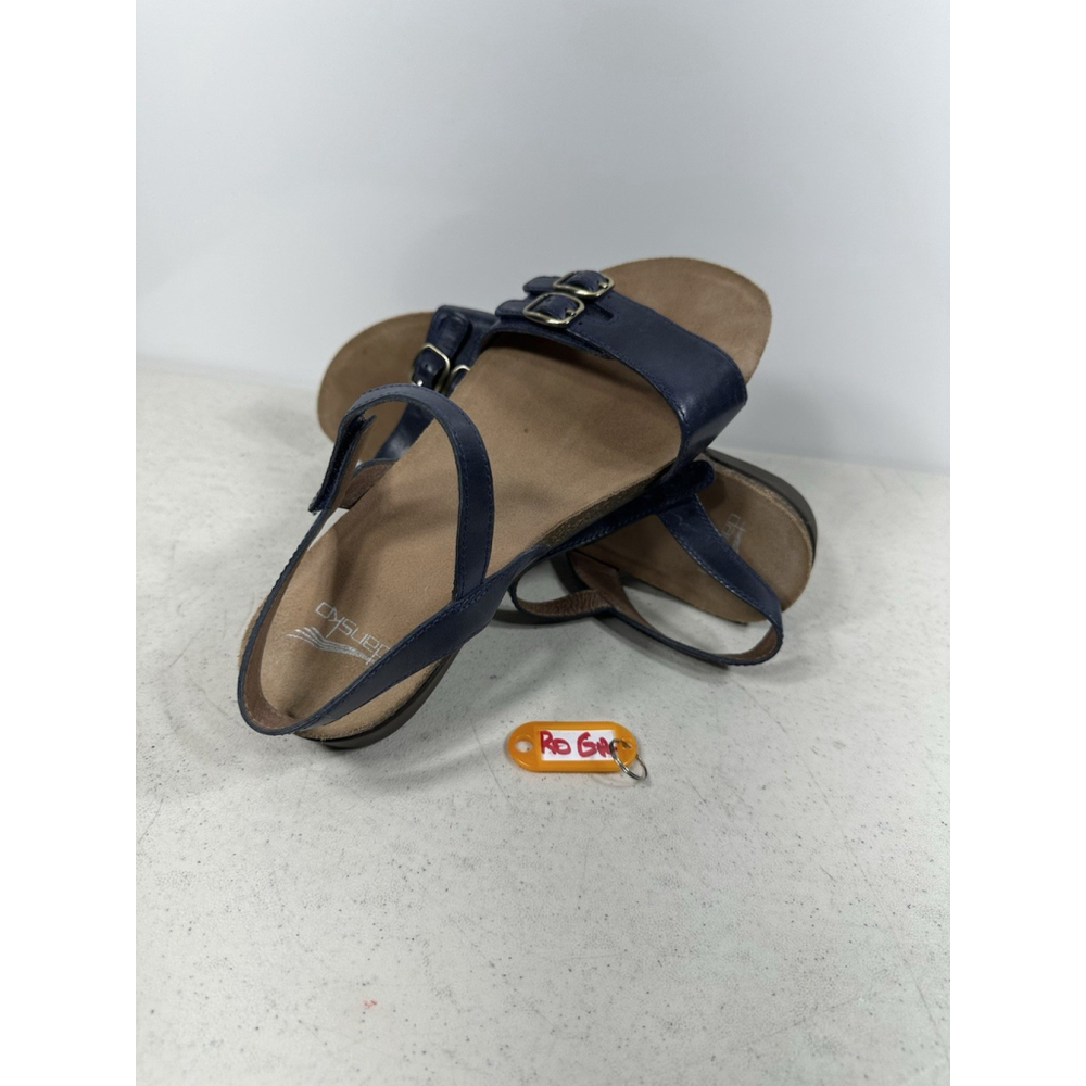 Women's DANSKO Rebekah Navy Leather Sandals Size 38-7